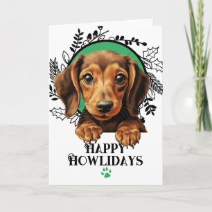 Fröhliche Howlidays Dachshund Wiener Hund Weihnach Feiertagskarte