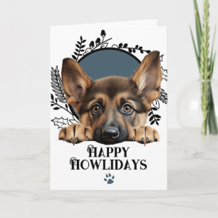 Fröhliche Howlidays Deutscher Schäferhund Weihnach Feiertagskarte