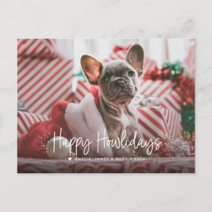 Fröhliche Howlidays Einzelnes Foto Haustier Weihna Feiertagspostkarte