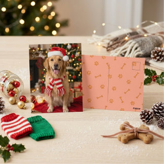 Fröhliche Howlidays Festlicher Golden Retriever Postkarte