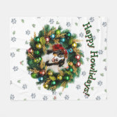 Fröhliche Howlidays Fotokarte Fleecedecke (Vorderseite (Horizontal))