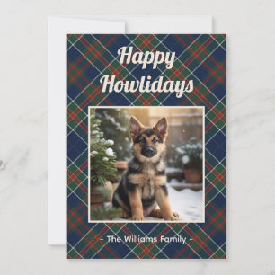 Fröhliche Howlidays Hund Kariertes Weihnachten