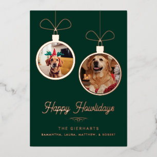 Fröhliche Howlidays Lustige Haustierhunde Fotos We Folien Feiertagskarte