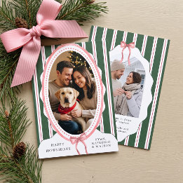 Fröhliche Howlidays Rosa Schleife Haustier Hund Fo Feiertagskarte