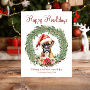 Fröhliche Howlidays Süßer Boxerhund Feiertagskarte