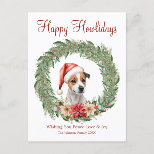 Fröhliche Howlidays Süßer Jack Russel Hund Feiertagspostkarte