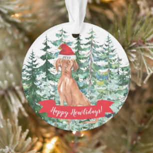 Fröhliche Howlidays Ungarischer Vizsla Weihnachten Ornament