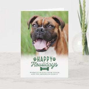 Fröhliche Howlidays Weihnachts-Hund-Faltkarte Feiertagskarte