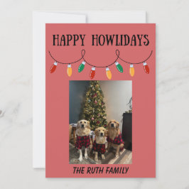 Fröhliche Howlidays Weihnachtsbeleuchtung Foto Kar Feiertagskarte