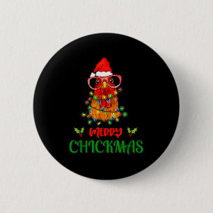 Fröhliche Hühnerweihnacht Ornamente Lichter Hühner Button