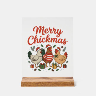 Fröhliche Hühnerweihnachten Hühner Weihnachten Acrylschild