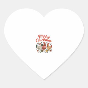 Fröhliche Hühnerweihnachten Hühner Weihnachten Herz-Aufkleber