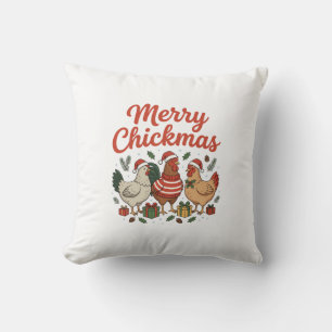 Fröhliche Hühnerweihnachten Hühner Weihnachten Kissen