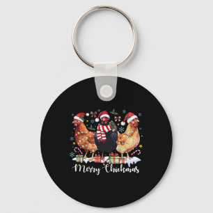 Fröhliche Hühnerweihnachten Weihnachtshuhn Kokette Schlüsselanhänger