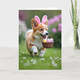 Fröhliche Hund-Frühlingsfeier Karte