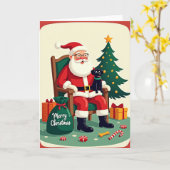 Fröhliche Hunde-Weihnachtskarte Karte (Gelbe Blume)