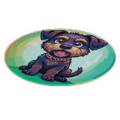 Fröhliche Hundelobe - farbenfrohe Cartoon-Illustra Schneidebrett (Ecke)