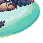 Fröhliche Hundelobe - farbenfrohe Cartoon-Illustra Schneidebrett (Ecke)