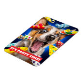 Fröhliche Hundeparty-Tutgeräte Magnet (Linke Seite)
