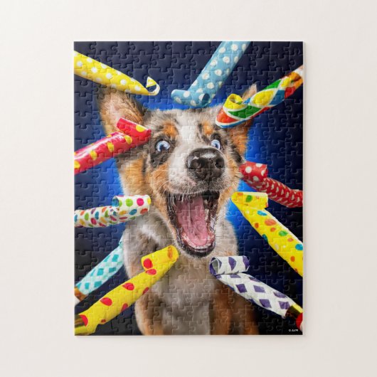 Fröhliche Hundeparty-Tutgeräte Puzzle (Vertikal)