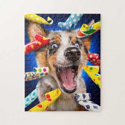 Fröhliche Hundeparty-Tutgeräte Puzzle (Vertikal)