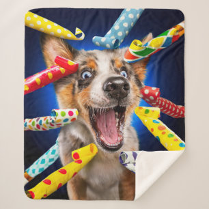 Fröhliche Hundeparty-Tutgeräte Sherpadecke