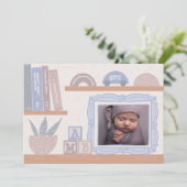 Fröhliche Illustrierte Schutzhütte - Geburtserklär Einladung (Stehend Vorderseite)