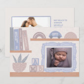 Fröhliche Illustrierte Schutzhütte - Geburtserklär Einladung (Vorne/Hinten)