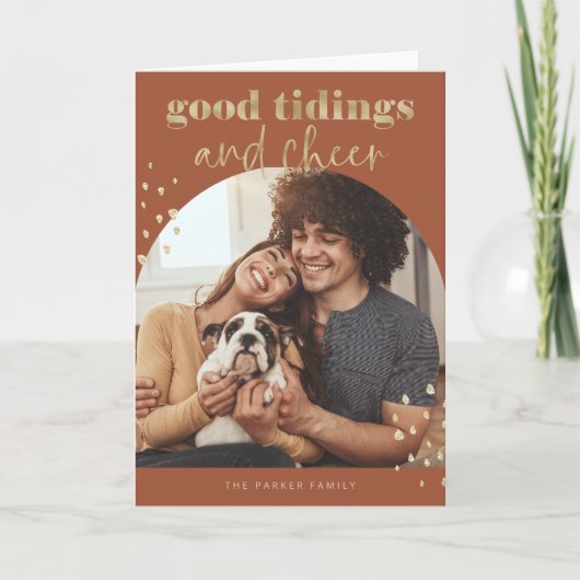 Fröhliche Imitate Gold | Ein Foto Weihnachten (Vorderseite)