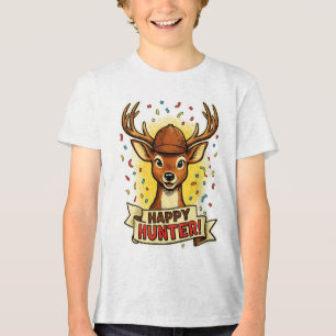 Fröhliche Jagdfeier Hirsch Spaß festlich jagend Tri-Blend Shirt