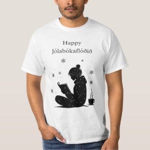Fröhliche Jolabokaflod – Isländische Bücherflut-Ge T-Shirt
