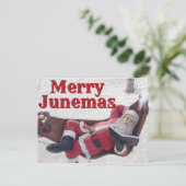 Fröhliche Junemas Santa Postkarte (Stehend Vorderseite)