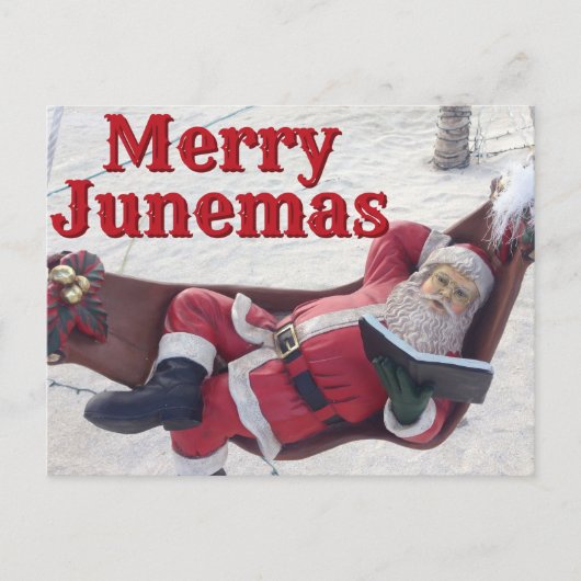 Fröhliche Junemas Santa Postkarte (Vorderseite)