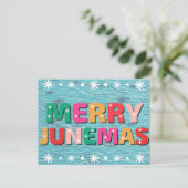 Fröhliche Junemas-Weihnachtskarte Postkarte (Stehend Vorderseite)