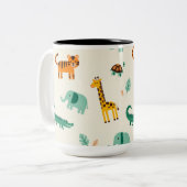 Fröhliche Jungle Animal Tasse Geschenk für Tierfre (Vorderseite Links)