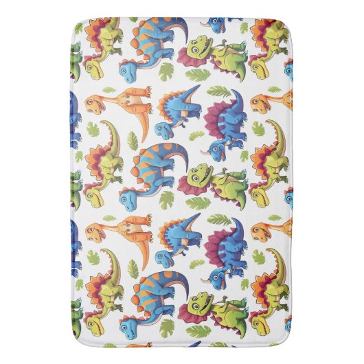 Fröhliche Jurassic Dinosaurier Kids Badematte (Vorderseite Vertikal)