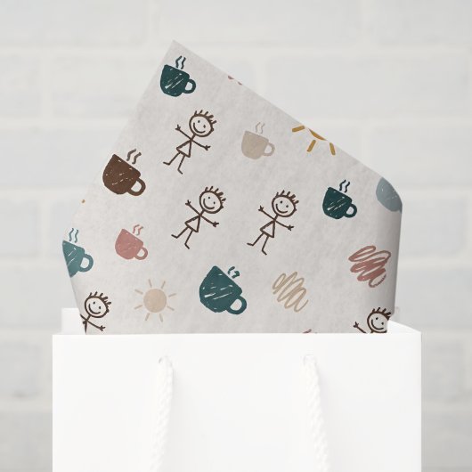 Fröhliche Kaffeemutter Seidenpapier (Geschenktüte)