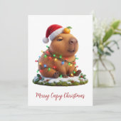 Fröhliche Kapy Weihnachten Unbehelligte Capybara L (Stehend Vorderseite)