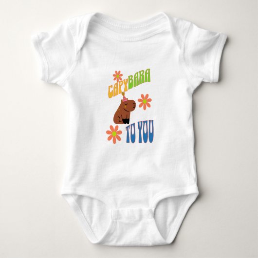 Fröhliche Kapybara zu dir Baby Strampler (Vorderseite)