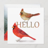 Fröhliche Kardinal Feiertagskarte (Vorne/Hinten)