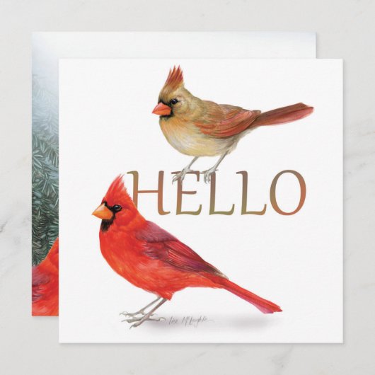Fröhliche Kardinal Feiertagskarte (Vorne/Hinten)