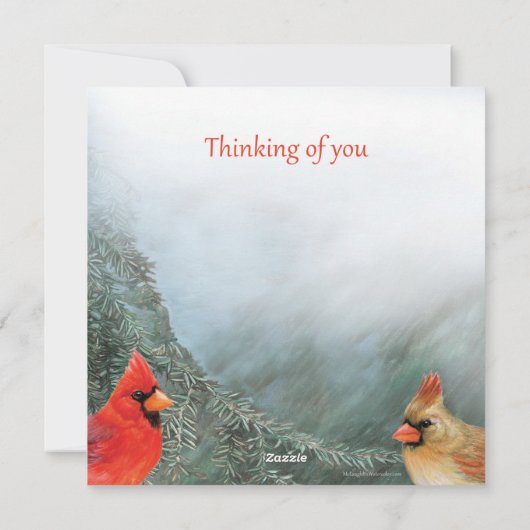 Fröhliche Kardinal Feiertagskarte (Rückseite)