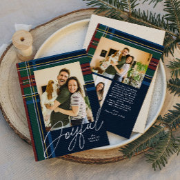 Fröhliche karierte Weihnachtsfotografie Feiertagskarte
