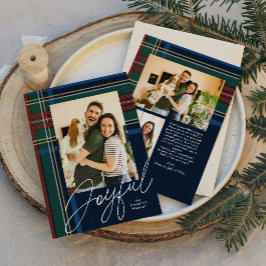 Fröhliche karierte Weihnachtsfotografie Feiertagskarte