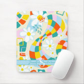 Fröhliche Karo Abstrakt Mit Monogramm Mousepad (Mit Mouse)