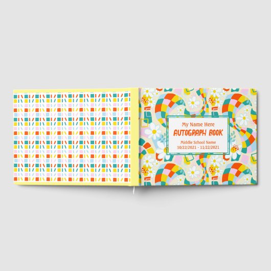 Fröhliche Karo Personalisiertes Autogrammbuch Gästebuch (Voll)