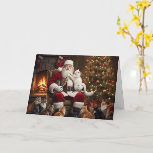 Fröhliche Kat-mas Karte (Gelbe Blume)