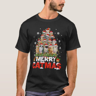 Fröhliche Katmas Katze Weihnachten Pyjama X Mas Hä T-Shirt