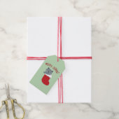 Fröhliche Katz Weihnachts Geschenkanhänger (Mit Garn)