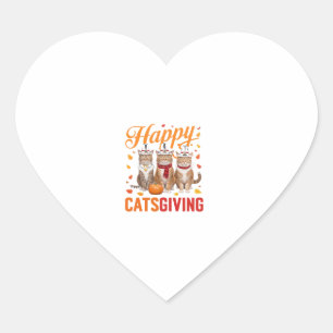Fröhliche Katzen-Weihnachten Halloween Thanksgivin Herz-Aufkleber